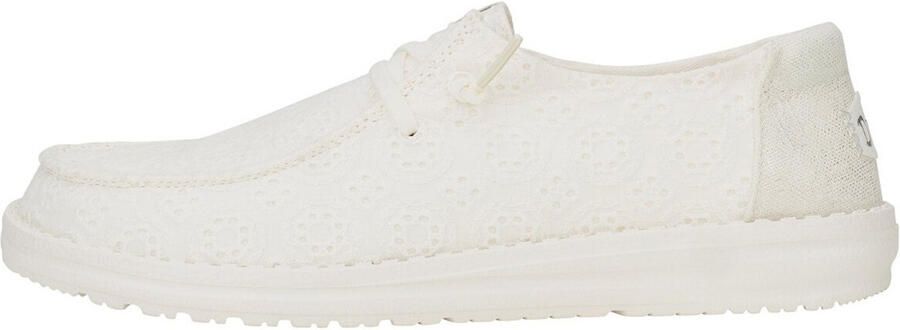 Hey Dude Wendy Eyelet Lace Mocassins Textiele Bovenlaag Elastsiche Veters - Foto 2