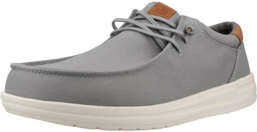 HeyDude Paul Canvas Sneakers grijs wit - Foto 2