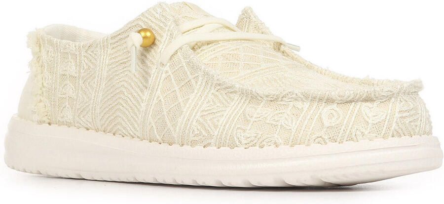 Tamaris HEYDUDE Wendy Crochet Lace Dames Instappers White Gold - Foto 5