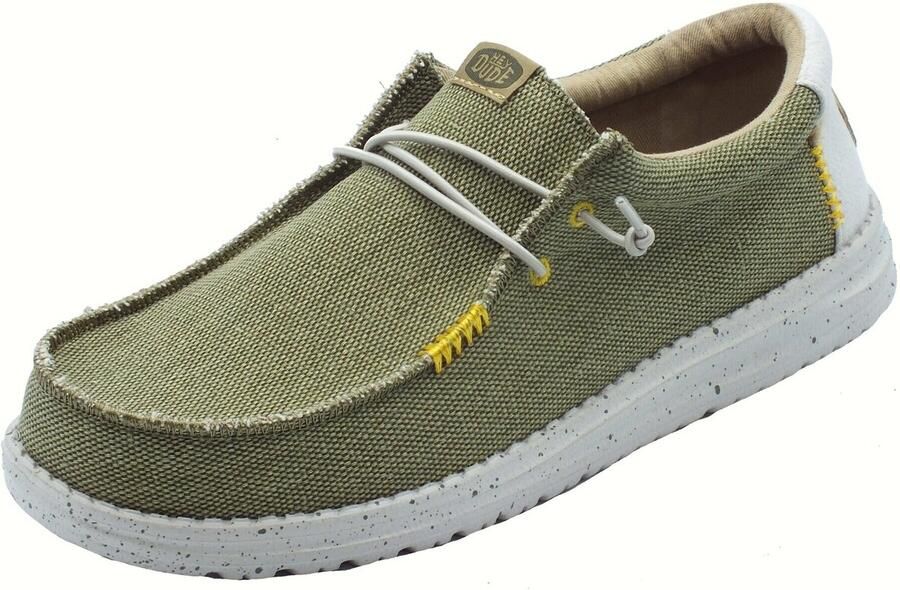 Hey Dude Groene platte schoenen Wally Coastline Jute Green Heren - Foto 3