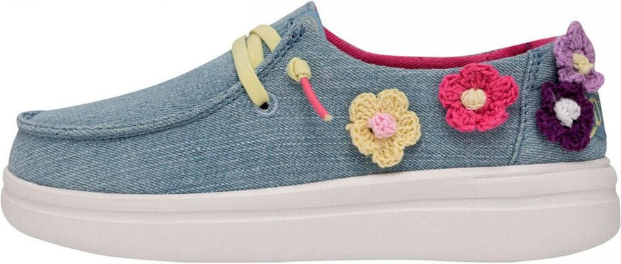 Hey Dude Youth Rise Crochet Moccasin Sneaker Blue
