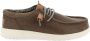 Hey Dude Donkerbruine Wally Grip Craft Leren Mocassin Brown Heren - Thumbnail 2