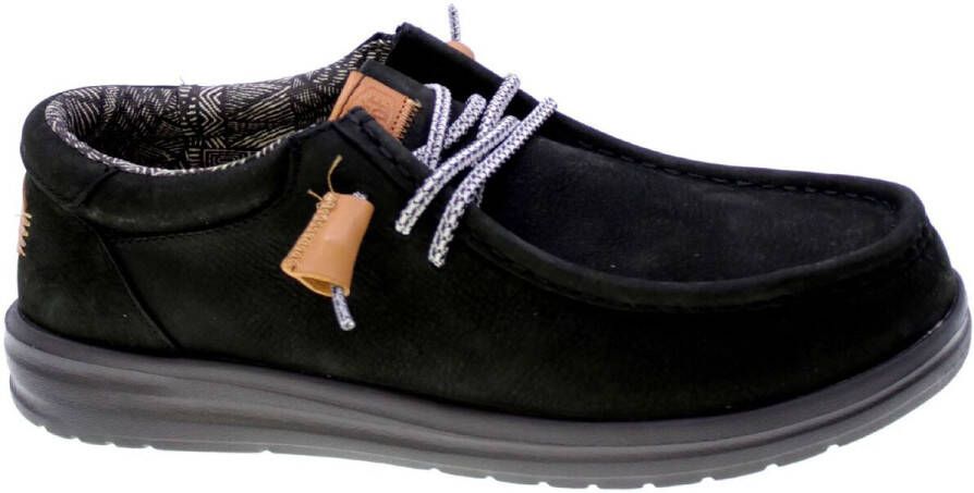 Hey Dude Wally Grip Craft Leather Zwart Instappers Heren - Foto 5