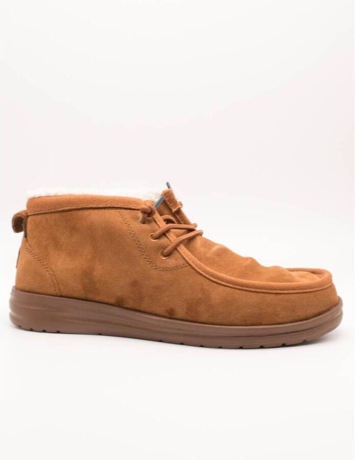 HEYDUDE Wally Mid Gripr Warmth Heren Schoenen Bruin Maat: 41 Suède Foot Locker