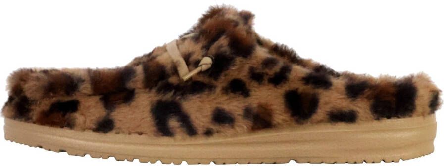 HEYDUDE Wendy Slipper Leo Fur Dames Pantoffels Tan Multi - Foto 2
