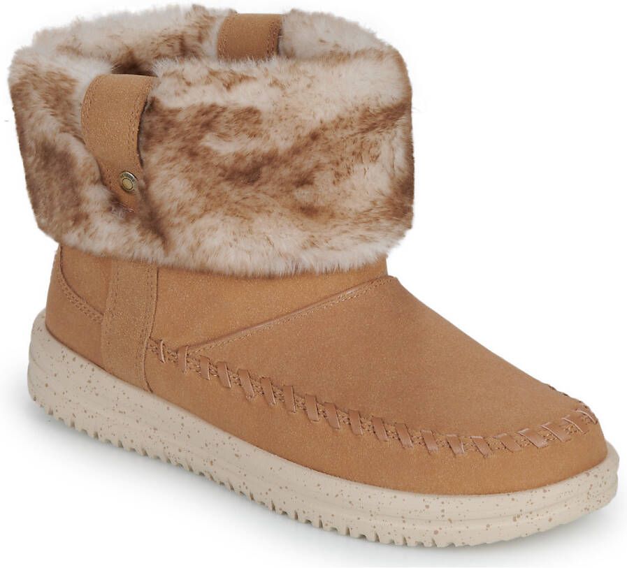 HEYDUDE Camden Cuff Classic Cozy Dames Boots Cognac - Foto 2