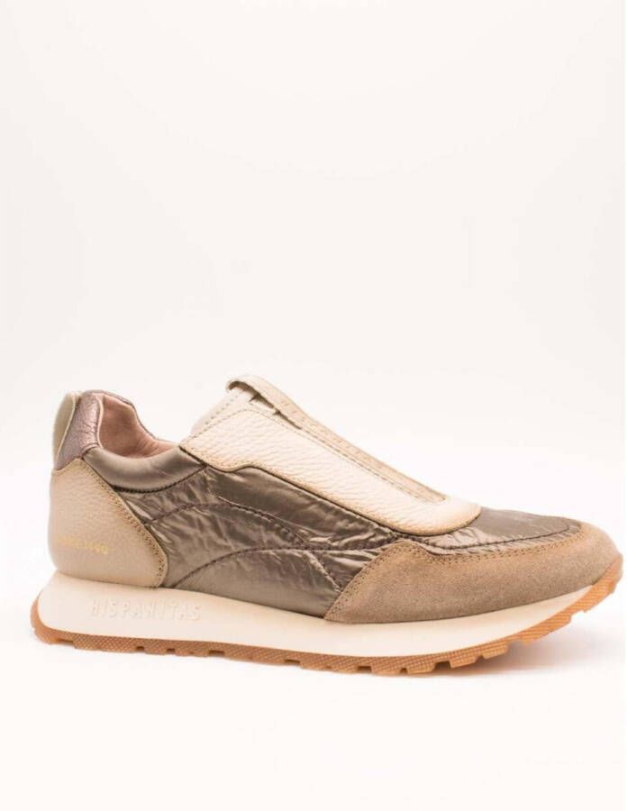 HISPANITAS Lage Sneakers Dames Hi254222 Maat: 39 Materiaal: Leer Kleur: Beige - Foto 2