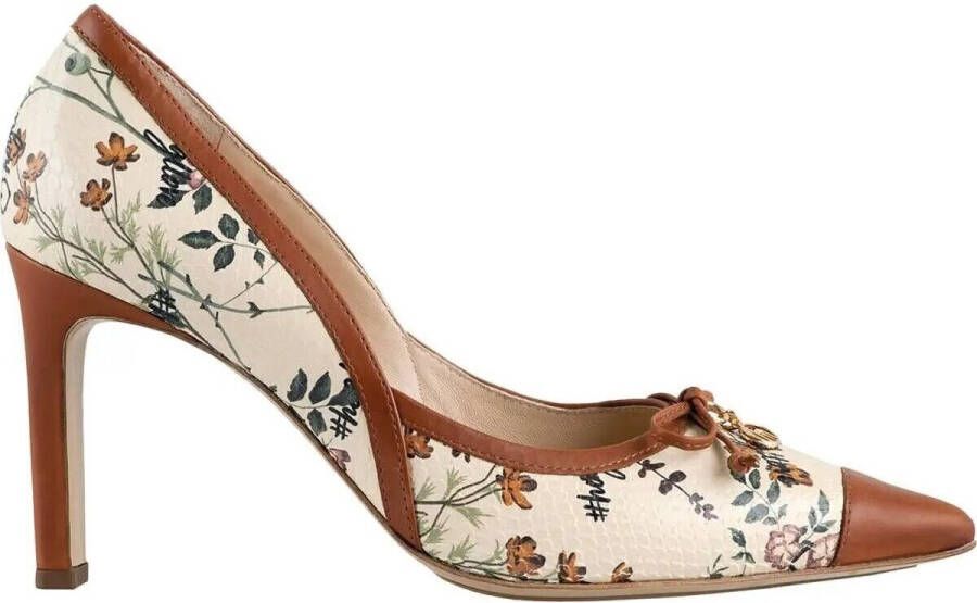 Högl Beige Bruin Bloemenprint Leren Pumps Beige Dames - Foto 2
