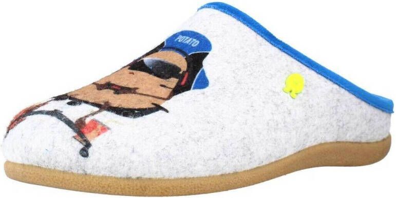 Hot Potatoes pantoffels met printopdruk grijs groen Textiel Printopdruk 39 - Foto 14