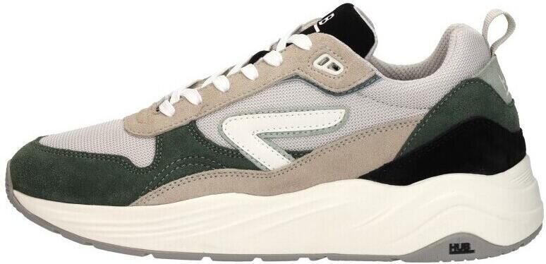 HUB Glide S43 chunky suède sneakers grijsgroen beige - Foto 9