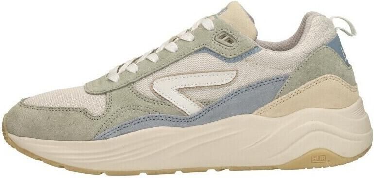 HUB Glide chunky suède sneakers lichtgroen beige - Foto 2