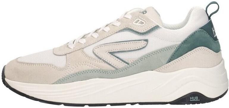 HUB Glide chunky suède sneakers beige groen - Foto 10