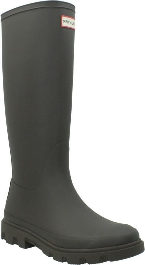 Hunter Downpour tall regenlaarzen met profielzool en logo bruin - Foto 5