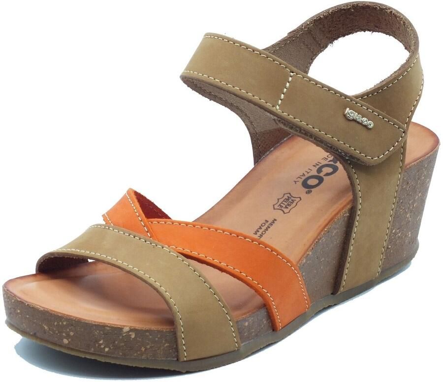 IGI&Co Sandalen met sleehak IgI&CO 1199222 Nabuk Tortora