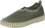 Ilse Jacobsen Instappers Dames Instapschoenen Damesschoenen Canvas Tulip 3275 Groen - Thumbnail 6