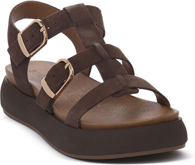 Inuovo Platte sandalen DARK BROWN