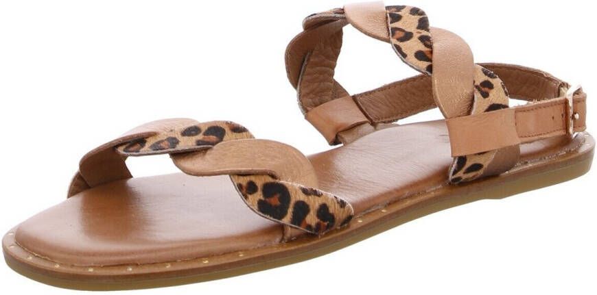 Inuovo cognac 102017 Leopard Coconut sandalen