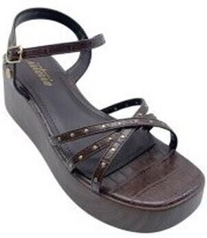 Isteria Sandalen met sleehak Sandalia señora 1111 marron