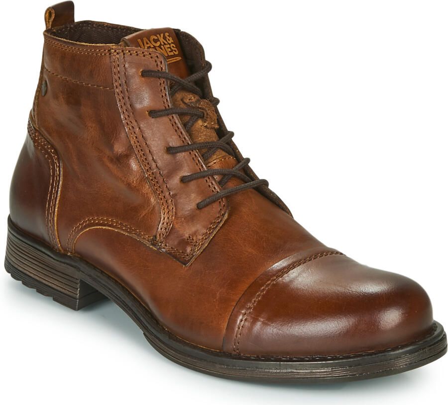 JACK&JONES Jack & Jones Bottine Heren Russel Mid Leather Cognac