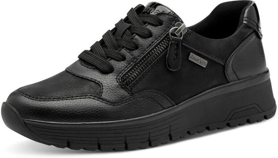 Jana Dames Sneaker 23762-007 Zwart Wijdte H