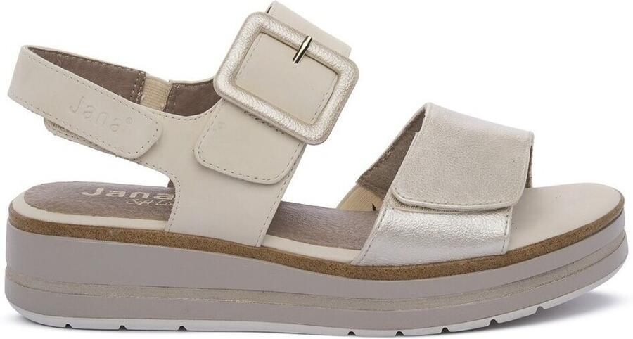 Jana Sandalen met sleehak BEIGE GOLD - Foto 2