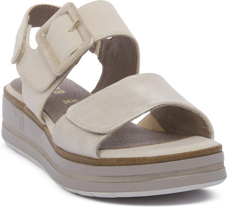 Jana Sandalen met sleehak BEIGE GOLD