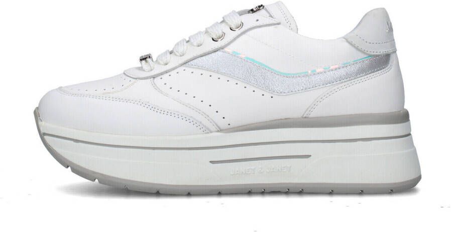 Janet & Janet Witte Sneakers met Studs en Veters White Dames - Foto 4