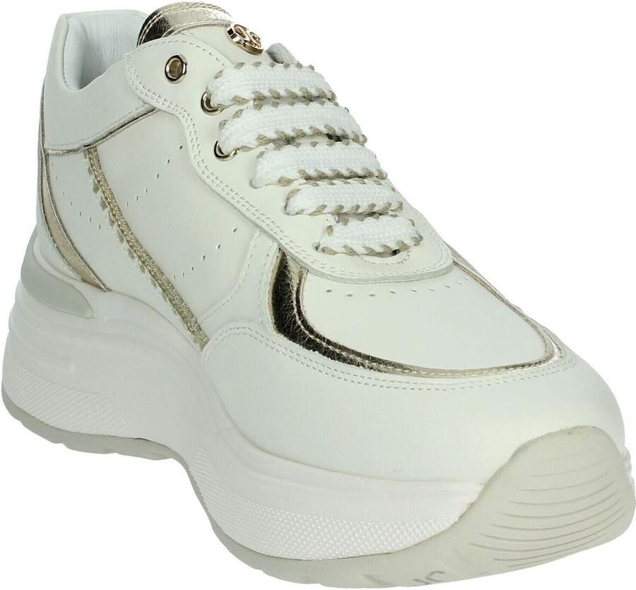 Janet & Janet Wit Goud Leren Sneakers met Luxe Inzetstukken - Foto 4