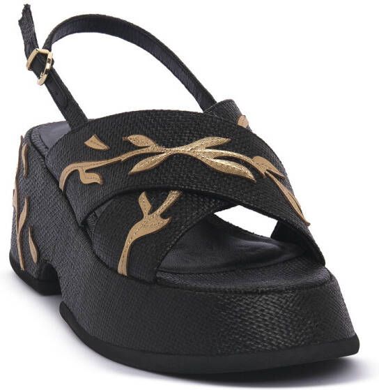 Jeannot Sandalen RAFIA NERO