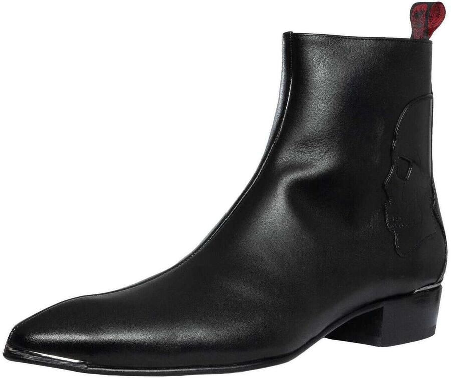 Jeffery-West Laarzen met hakken Chelsea boots met doodskopmotief en ritssluiting gemaakt van