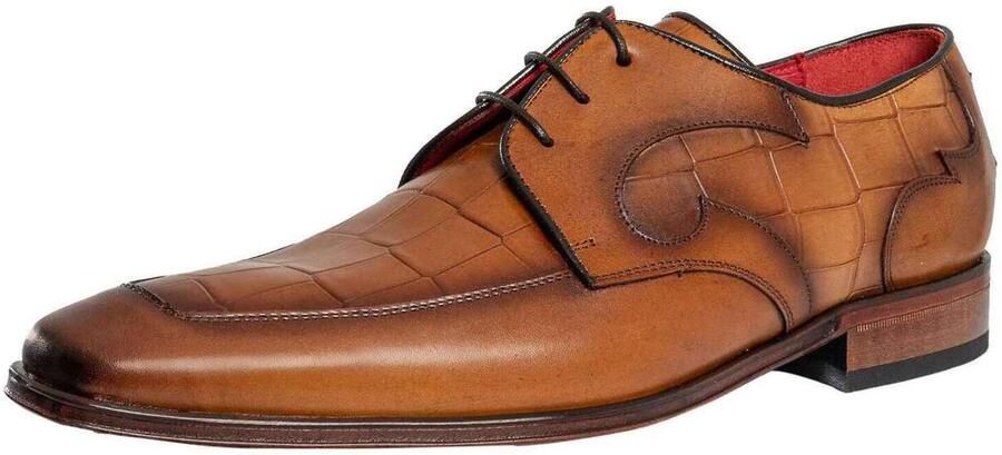 Jeffery-West Nette schoenen Croco L leren Derby schoenen