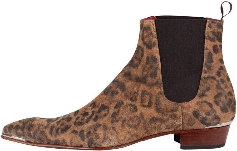 Jeffery-West Laarzen Chelsea boots met luipaardprint