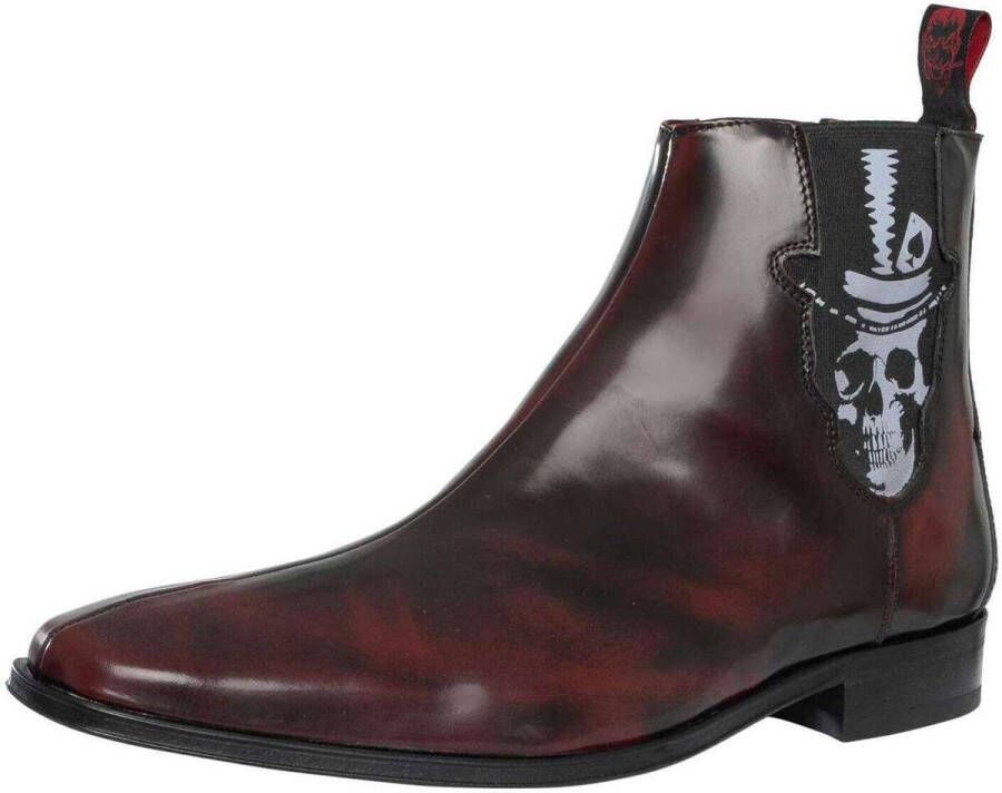 Jeffery-West Laarzen Chelsea-laarzen van gepolijst leer met schedel