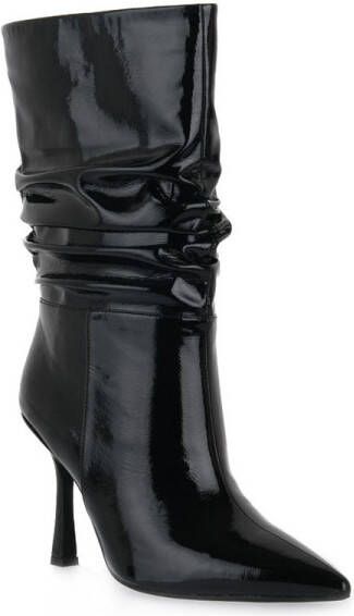 Jeffrey Campbell Zwarte Leren Enkellaarsjes met Hak Zwart Dames - Foto 2