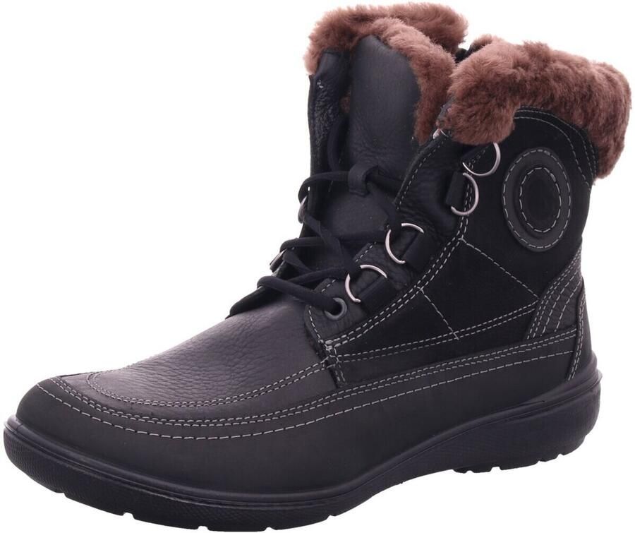 Jomos Freewalk 806501 Dames Winter Laarzen Boots Schoenen Gevoerd met lamsvel in leer Zwart - Foto 2