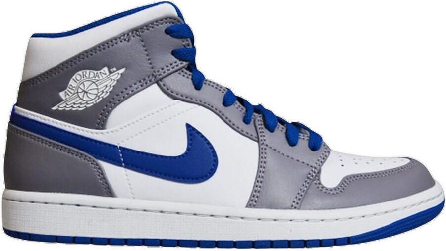 Nike Basketbalschoenen Baskets Air Jordan 1 Mid True Blue cuir naturel