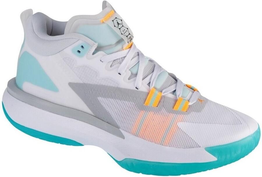 Jordan Zion 1 White Black Laser Orange Dynamic Turq Schoenmaat 40 1 2 Basketball Performance Mid DA3130 101 - Foto 3