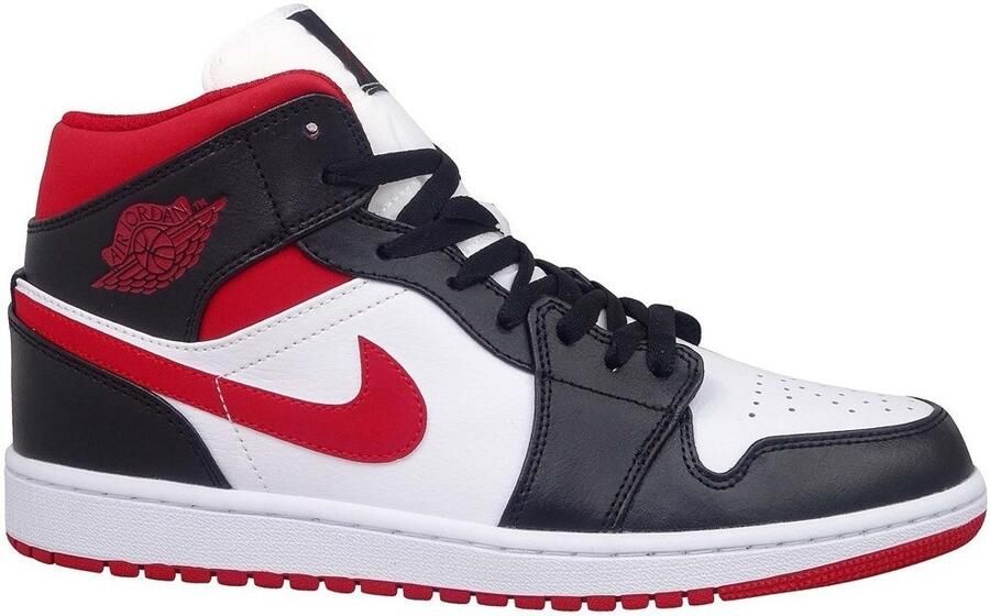 Nike Air Jordan 1 Mid Sneaker Wit Zwart Rood Doos zonder Deksel Limited edition - Foto 2