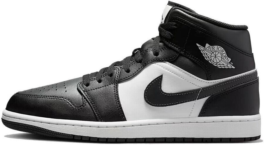 Nike Air Jordan 1 Mid Black Off Noir Wit Sneakers Heren Doos Zonder Deksel - Foto 3