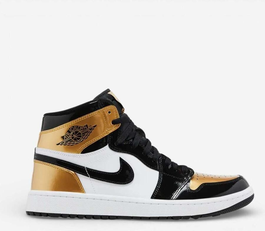 Nike Hoge Sneakers Jordan 1 Retro High Golf Patent Gold Toe
