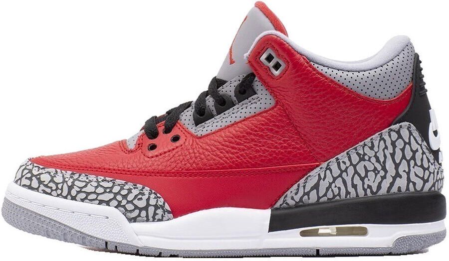 Nike Lage Sneakers Baskets Air Jordan 3 Retro SE Unite Fire Red cuir