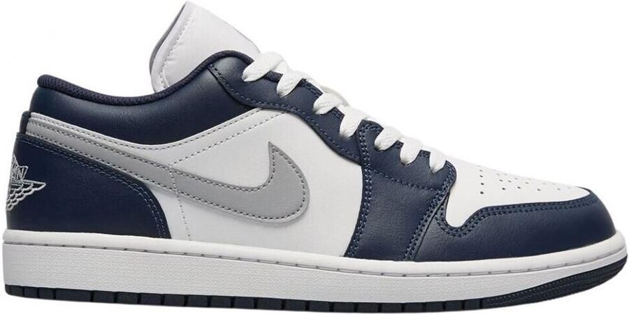 Jordan Air 1 Low White Midnight Navy Wolf Grey- Heren White Midnight Navy Wolf Grey - Foto 5