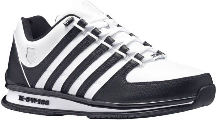 K-Swiss Rinzler Heren Leer Sneakers Sportschoenen Schoenen Wit-Zwart 01235-944-M - Foto 3