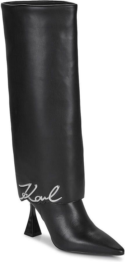 Karl Lagerfeld Boots & laarzen Debut Ii Fold Down Hi Leg Boot in zwart