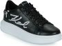 Karl Lagerfeld Kapri Whipstitch Dames Sneakers Schoenen Sneaker Leer Zwart KL62572 - Thumbnail 3