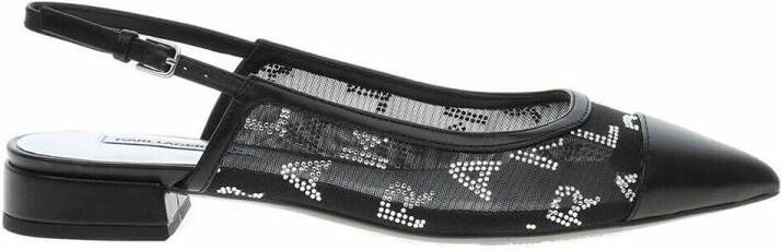 Karl Lagerfeld Ballerinas Kerrie Rhinestone Sling in zwart