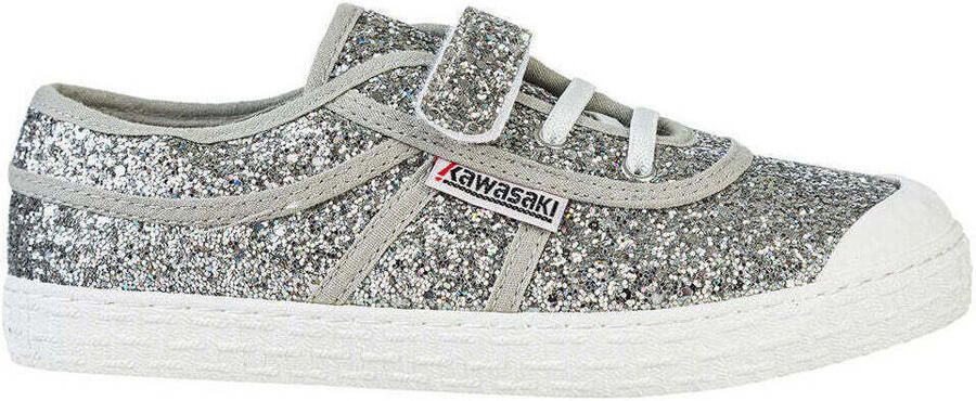Kawasaki Lage Sneakers Glitter Kids Shoe W Elastic K202586 8889 Silver