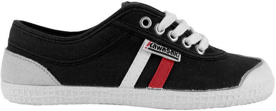 Kawasaki Lage Sneakers Retro 23 Canvas Shoe K2360W14 Black Red White Stripe