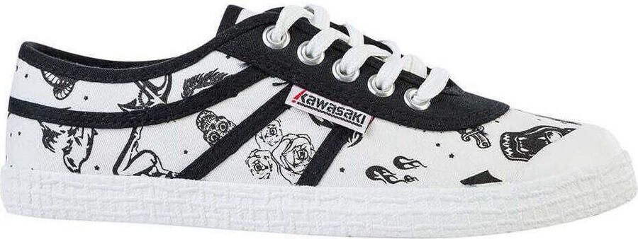Kawasaki Lage Sneakers Tattoo Canvas Shoe K202420 1002 White - Foto 2