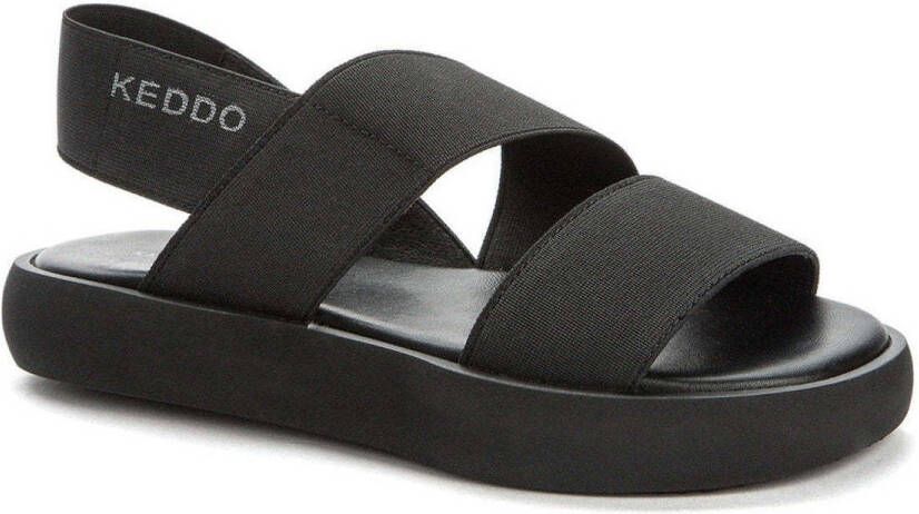 Keddo Zwarte Open Sandalen voor Meisjes
